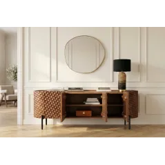 Invicta Szafka RTV ADLON 3D brązowe mango 160cm / 47584