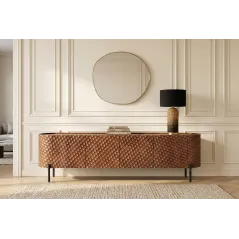 Invicta Szafka RTV ADLON 3D brązowe mango 200cm / 47585