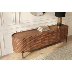 Invicta Szafka RTV ADLON 3D brązowe mango 200cm / 47585