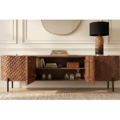 Invicta Szafka RTV ADLON 3D brązowe mango 200cm / 47585