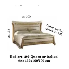 MELODIA Włoskie Łóżko Queen Size 200 x 133 x 221/235 / ArredoClassic