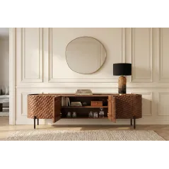 Invicta Szafka RTV ADLON 3D brązowe mango 200cm / 47585