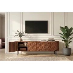 Invicta Szafka RTV ADLON 3D brązowe mango 200cm / 47585