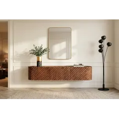 Invicta Szafka RTV wisząca ADLON 3D brązowe mango 160cm / 47586