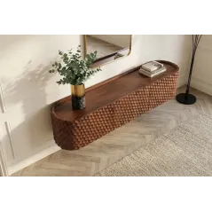 Invicta Szafka RTV wisząca ADLON 3D brązowe mango 160cm / 47586