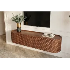 Invicta Szafka RTV wisząca ADLON 3D brązowe mango 160cm / 47586