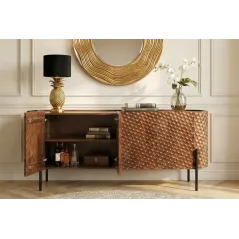 Invicta Komoda ADLON 3D brązowe mango 180cm / 47148