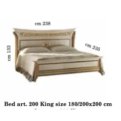 MELODIA Włoskie Łóżko King Size 238 x 133 x 235cm / ArredoClassic