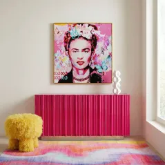 Kare Komoda STUCCO różowy 152 x 80 x 40cm / 70983