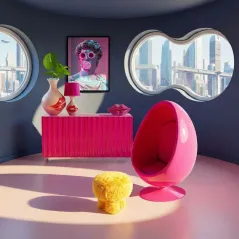 Kare Komoda STUCCO różowy 152 x 80 x 40cm / 70983