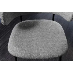 Invicta Krzesło tapicerowane TRACY ALPINE szary bouclé czarne nogi  58cm / 43150