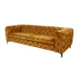 Invicta MODERN BAROCK Sofa musztardowo żółty aksamit 235 x 72 x 95cm / 44392