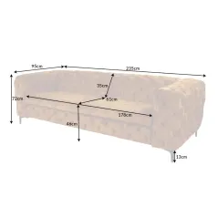 Invicta MODERN BAROCK Sofa antyczny brąz 235 x 72 x 95cm / 44396