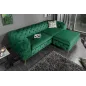 Invicta MODERN BAROCK Sofa szmaragdowozielony aksamit 235 x 72 x 95cm / 6539312