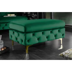 Invicta MODERN BAROCK Pufa szmaragdowozielona 92 x 45 x 62cm / 39611