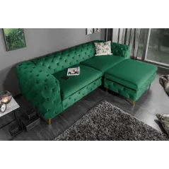 Invicta MODERN BAROCK Pufa szmaragdowozielona 92 x 45 x 62cm / 39611