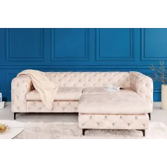 Invicta Sofa Modern Barock 3er szampański aksamit 235cm / 42641