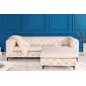 Invicta MODERN BAROCK Sofa 3 osobowa szampański aksamit 235 x 72 x 95cm / 6542641