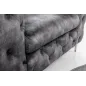 Invicta MODERN BAROCK Fotel ciemnoszary aksamit 120 x 70 x 100cm / 6541297
