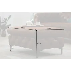 Invicta MODERN BAROCK Pufa antyczny brąz mikrofibra 90 x 45 x 63cm / 44403