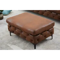 Invicta MODERN BAROCK Pufa antyczny brąz mikrofibra 90 x 45 x 63cm / 44403