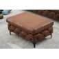 Invicta MODERN BAROCK Pufa antyczny brąz mikrofibra 90 x 45 x 63cm / 44403