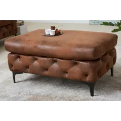 Invicta MODERN BAROCK Pufa antyczny brąz mikrofibra 90 x 45 x 63cm / 44403