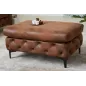 Invicta MODERN BAROCK Pufa antyczny brąz mikrofibra 90 x 45 x 63cm / 44403