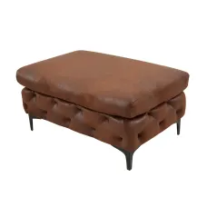 Invicta MODERN BAROCK Pufa antyczny brąz mikrofibra 90 x 45 x 63cm / 44403