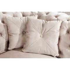 Invicta CHESTERFIELD PARIS Sofa szampański aksamit 225 x 80 x 95cm / 42662