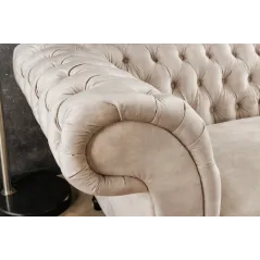 Invicta CHESTERFIELD PARIS Sofa szampański aksamit 225 x 80 x 95cm / 42662