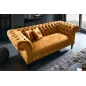 Invicta CHESTERFIELD PARIS Sofa musztardowo żółty aksamit 225 x 80 x 95cm / 41249