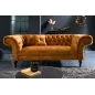 Invicta CHESTERFIELD PARIS Sofa musztardowo żółty aksamit 225 x 80 x 95cm / 41249