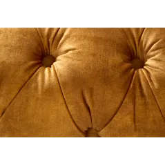 Invicta CHESTERFIELD PARIS Sofa musztardowo żółty aksamit 225 x 80 x 95cm / 41249