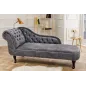 Invicta CHESTERFIELD Szezlong szary aksamit 170 x 79 x 61cm / 41253