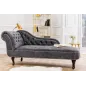 Invicta CHESTERFIELD Szezlong szary aksamit 170 x 79 x 61cm / 41253