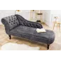 Invicta CHESTERFIELD Szezlong szary aksamit 170 x 79 x 61cm / 41253