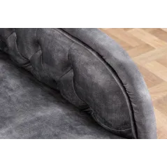 Invicta CHESTERFIELD Szezlong szary aksamit 170 x 79 x 61cm / 41253