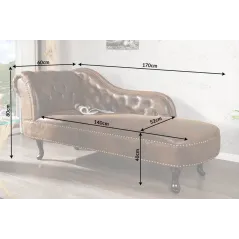 Invicta CHESTERFIELD Szezlong mikrofibra antyczny brąz  170 x 80 x 60cm / 21628
