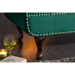 Invicta CHESTERFIELD Szezlong szmaragdowozielony aksamit 170 x 73 x 60cm / 39429