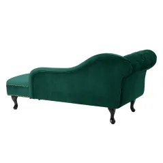 Invicta CHESTERFIELD Szezlong szmaragdowozielony aksamit 170 x 73 x 60cm / 39429