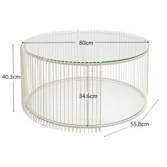 Kare Stolik kawowy WIRE DOUBLE złoty 80 x 40 x 80cm / 70338