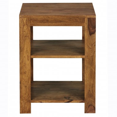 WOHNLING standing shelving solid wood Sheesham 60cm living room shelf with 2 storage design country style table