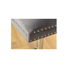 Invicta Krzesło barowe CASTLE z regulacją wysokości szary aksamit 51cm / 46150
