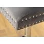 Invicta Krzesło barowe CASTLE z regulacją wysokości szary aksamit 51cm / 46150 Invicta Krzesło barowe CASTLE z regulacją wysokości szary aksamit 51cm / 46150
