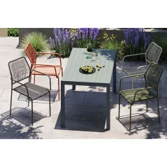 Kare Stół ogrodowy MALMO zielony 140 x 75 x 80cm / 70626