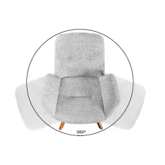 Invicta Krzesło BALTIC obrotowe 360° szare Bouclé 61cm / 44200