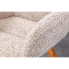 Invicta Krzesło BALTIC obrotowe 360° beżowe Bouclé 61cm / 44199