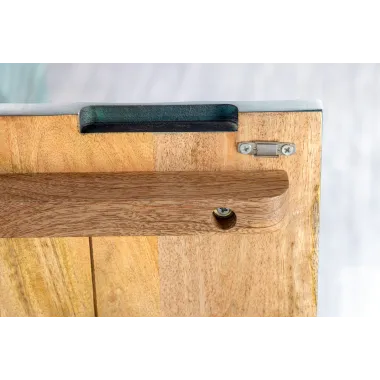 Invicta SCORPION Szafka tv wisząca lite drewno mango turkusowa 3D 160cm / 48408