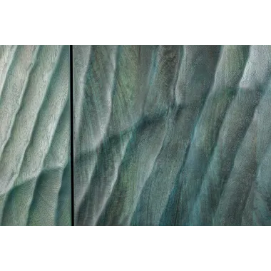 Invicta SCORPION Szafka tv wisząca lite drewno mango turkusowa 3D 160cm / 48408